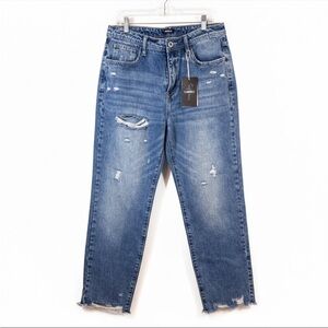 Flamingals Distressed High Rise Straight Leg Jeans - Women’s Size S